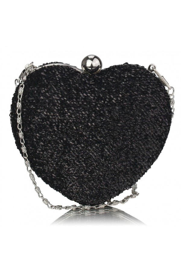 black heart clutch bag